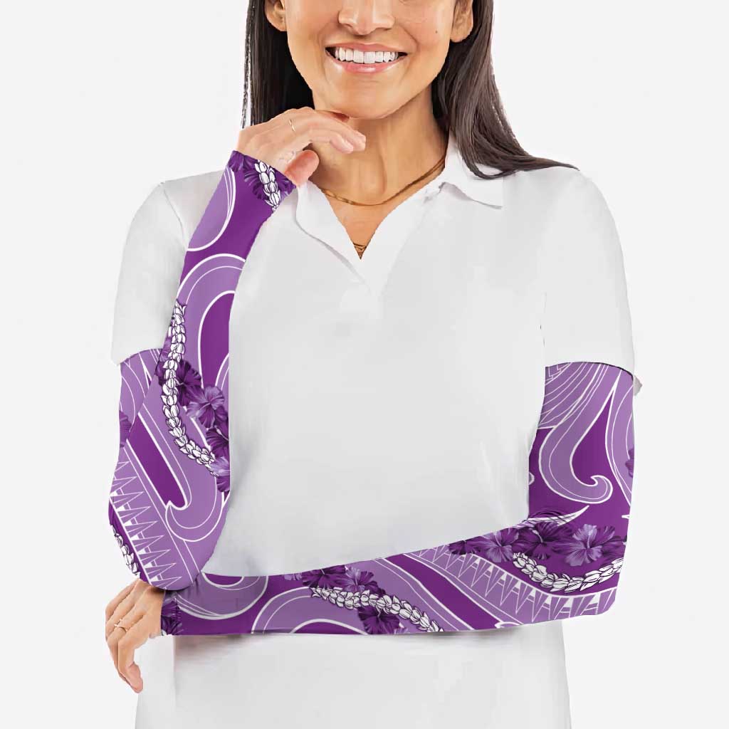 Hawaii Violet Hibiscus Pikake Lei Arm Sleeves LT05 - Polynesian Pride