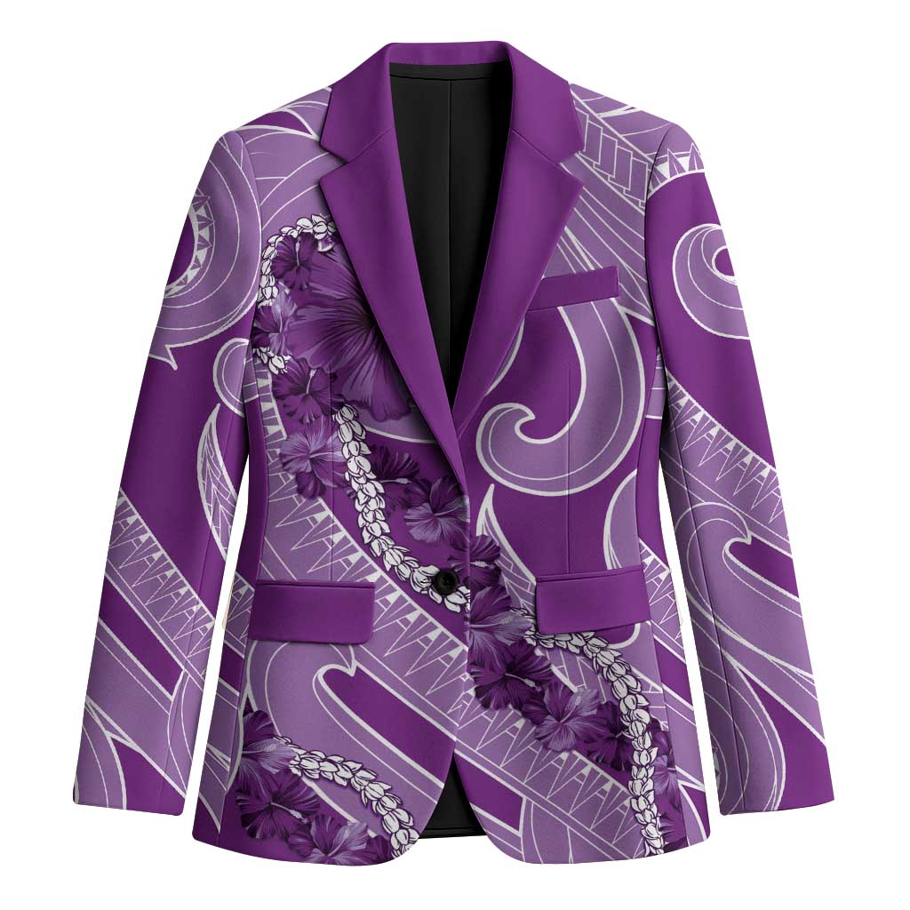 Hawaii Violet Hibiscus Pikake Lei Blazer LT05 Unisex Violet - Polynesian Pride