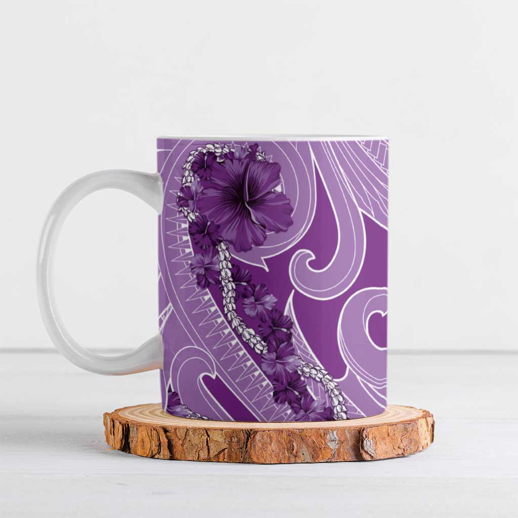 Hawaii Violet Hibiscus Pikake Lei Ceramic Mug LT05 Violet - Polynesian Pride