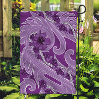 Hawaii Violet Hibiscus Pikake Lei Garden Flag LT05 Garden Flag Violet - Polynesian Pride