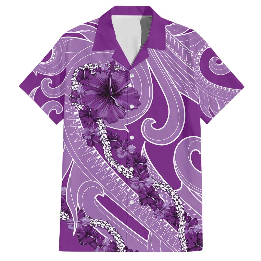Hawaii Violet Hibiscus Pikake Lei Hawaiian Shirt LT05 Violet - Polynesian Pride