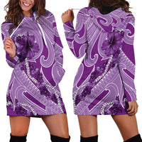 Hawaii Violet Hibiscus Pikake Lei Hoodie Dress LT05 - Polynesian Pride