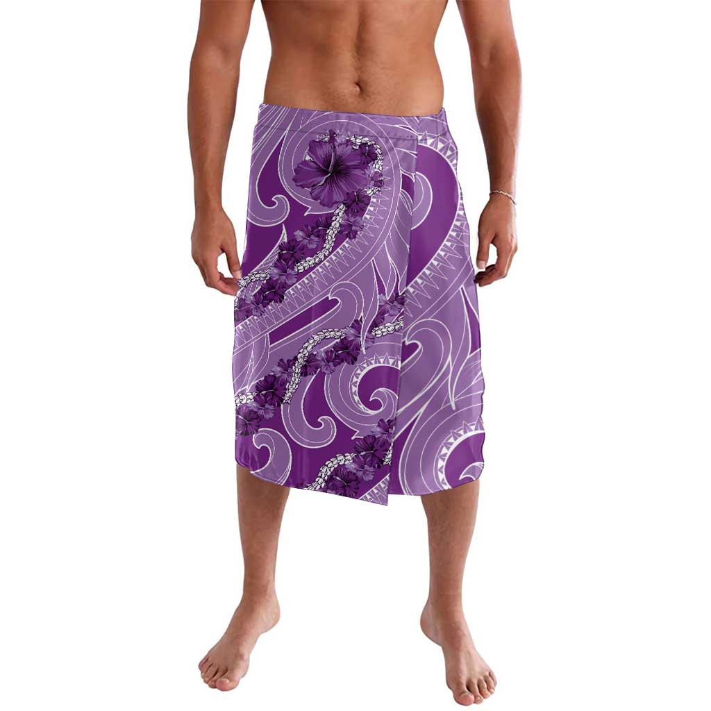Hawaii Violet Hibiscus Pikake Lei Lavalava LT05 Violet - Polynesian Pride