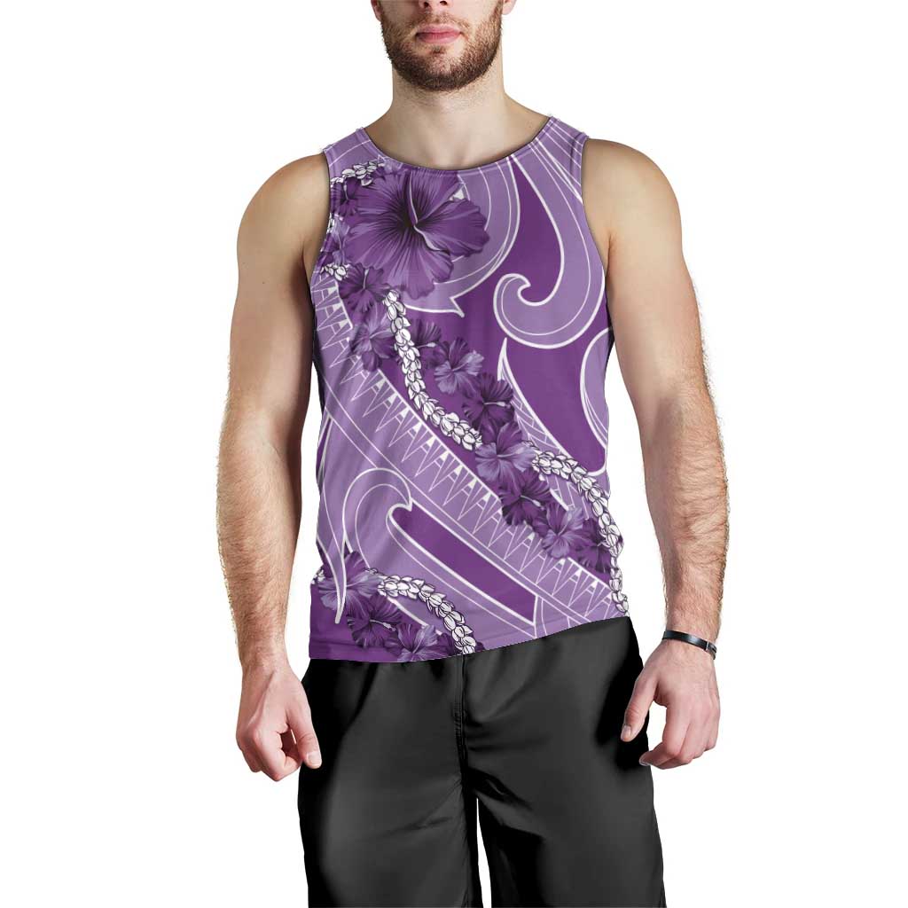 Hawaii Violet Hibiscus Pikake Lei Men Tank Top LT05 - Polynesian Pride