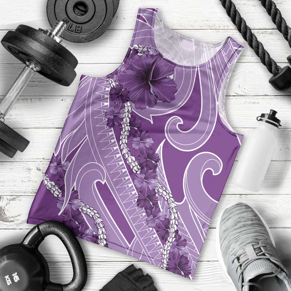 Hawaii Violet Hibiscus Pikake Lei Men Tank Top LT05 - Polynesian Pride