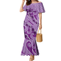 Hawaii Violet Hibiscus Pikake Lei Mermaid Dress LT05 Women Violet - Polynesian Pride
