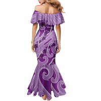 Hawaii Violet Hibiscus Pikake Lei Mermaid Dress LT05 - Polynesian Pride