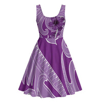 Hawaii Violet Hibiscus Pikake Lei Midi Dress LT05 - Polynesian Pride