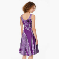 Hawaii Violet Hibiscus Pikake Lei Midi Dress LT05 - Polynesian Pride