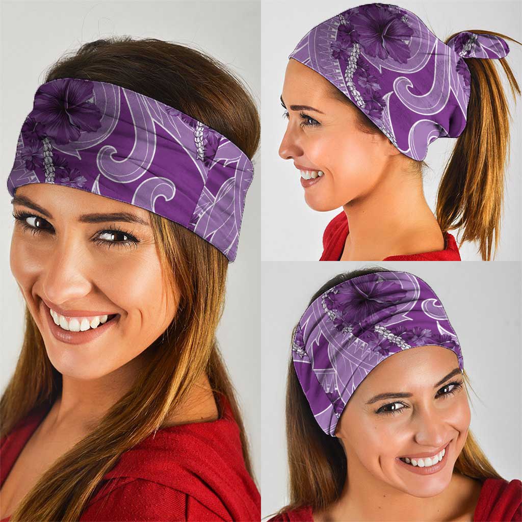 Hawaii Violet Hibiscus Pikake Lei Neck Gaiter LT05 - Polynesian Pride