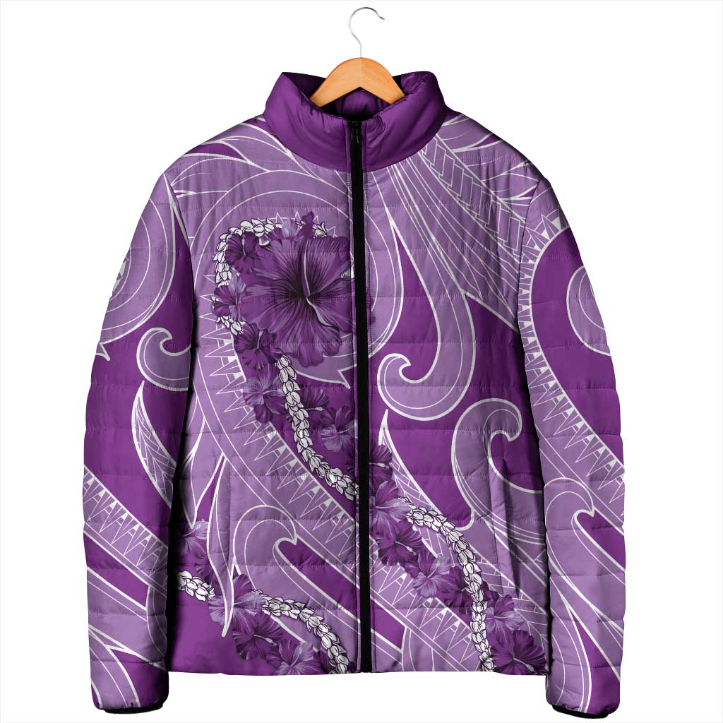 Hawaii Violet Hibiscus Pikake Lei Padded Jacket LT05 - Polynesian Pride
