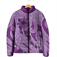 Hawaii Violet Hibiscus Pikake Lei Padded Jacket LT05 - Polynesian Pride