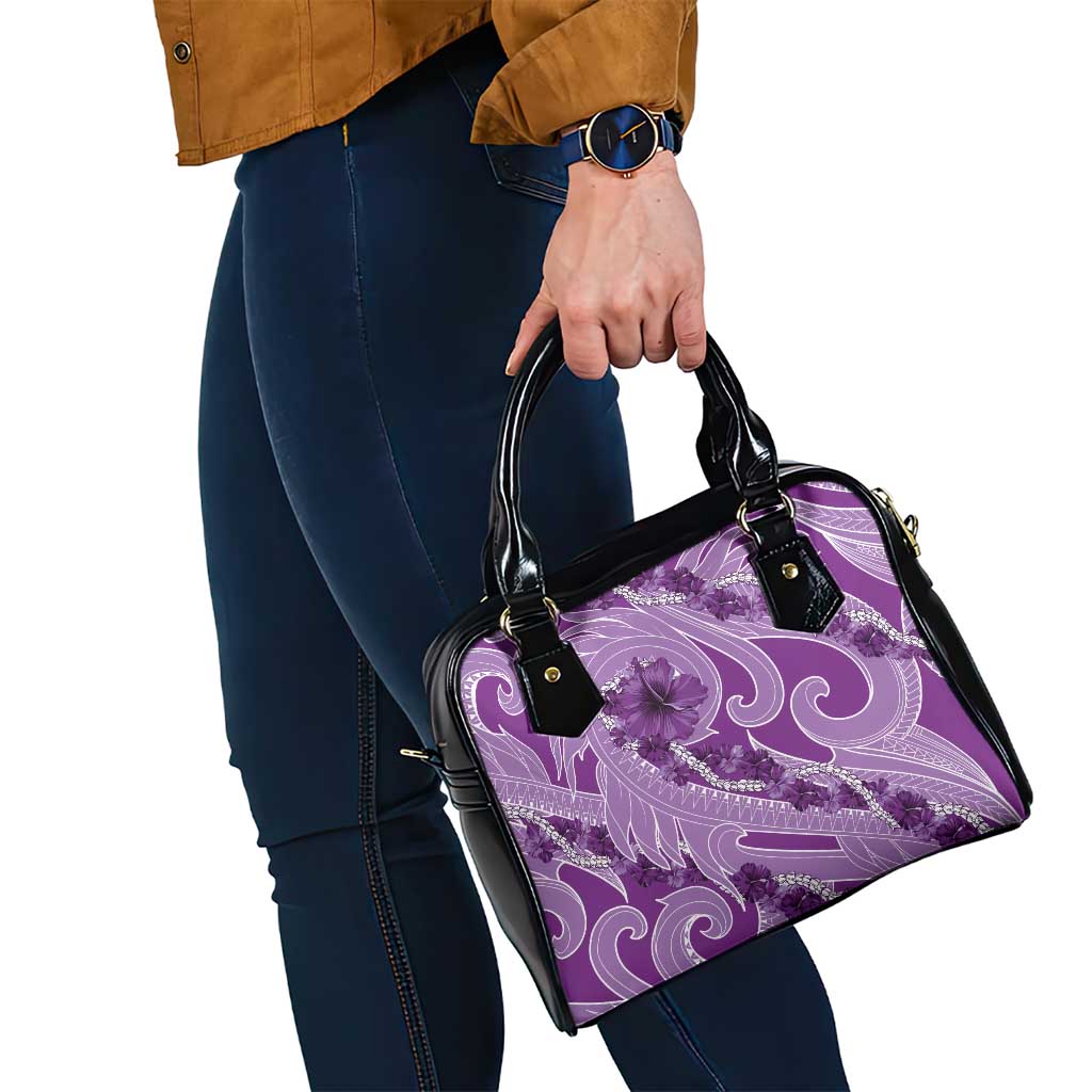 Hawaii Violet Hibiscus Pikake Lei Shoulder Handbag LT05 - Polynesian Pride