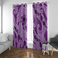 Hawaii Violet Hibiscus Pikake Lei Window Curtain LT05 With Grommets Violet - Polynesian Pride