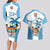 Fiji Rugby Couples Matching Long Sleeve Bodycon Dress and Hawaiian Shirt World Cup 2023 Fijian Tapa Pattern Blue Version LT05 - Polynesian Pride