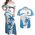 Fiji Rugby Couples Matching Off Shoulder Maxi Dress and Hawaiian Shirt World Cup 2023 Fijian Tapa Pattern Blue Version LT05 Blue - Polynesian Pride