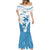 Fiji Rugby Mermaid Dress World Cup 2023 Fijian Tapa Pattern Blue Version LT05 - Polynesian Pride