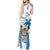 Fiji Rugby Tank Maxi Dress World Cup 2023 Fijian Tapa Pattern Blue Version LT05 - Polynesian Pride