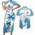 Custom Fiji Rugby Couples Matching Short Sleeve Bodycon Dress and Hawaiian Shirt World Cup 2023 Fijian Tapa Pattern Blue Version LT05 Blue - Polynesian Pride