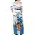 Custom Fiji Rugby Off Shoulder Maxi Dress World Cup 2023 Fijian Tapa Pattern Blue Version LT05 - Polynesian Pride