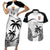 Fiji Rugby Couples Matching Short Sleeve Bodycon Dress and Hawaiian Shirt World Cup 2023 Fijian Tapa Pattern Black Version LT05 Black - Polynesian Pride