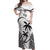 Fiji Rugby Off Shoulder Maxi Dress World Cup 2023 Fijian Tapa Pattern Black Version LT05 Women Black - Polynesian Pride