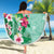 Hawaii Tropical Flowers Beach Blanket Polynesian Tattoo Mint Green