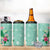 Hawaii Tropical Flowers 4 in 1 Can Cooler Tumbler Polynesian Tattoo Mint Green