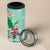 Hawaii Tropical Flowers 4 in 1 Can Cooler Tumbler Polynesian Tattoo Mint Green