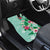 Hawaii Tropical Flowers Car Mats Polynesian Tattoo Mint Green