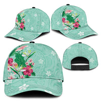 Hawaii Tropical Flowers Classic Cap Polynesian Tattoo Mint Green LT05 - Polynesian Pride