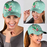 Hawaii Tropical Flowers Classic Cap Polynesian Tattoo Mint Green LT05 - Polynesian Pride