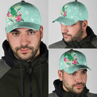 Hawaii Tropical Flowers Classic Cap Polynesian Tattoo Mint Green LT05 - Polynesian Pride