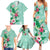 Hawaii Tropical Flowers Family Matching Summer Maxi Dress and Hawaiian Shirt Polynesian Tattoo Mint Green