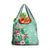 Hawaii Tropical Flowers Grocery Bag Polynesian Tattoo Mint Green