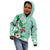 Hawaii Tropical Flowers Kid Hoodie Polynesian Tattoo Mint Green