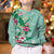 Hawaii Tropical Flowers Kid Ugly Christmas Sweater Polynesian Tattoo Mint Green