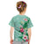 Hawaii Tropical Flowers Kid T Shirt Polynesian Tattoo Mint Green