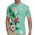 Hawaii Tropical Flowers Rugby Jersey Polynesian Tattoo Mint Green