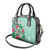 Hawaii Tropical Flowers Shoulder Handbag Polynesian Tattoo Mint Green