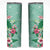 Hawaii Tropical Flowers Skinny Tumbler Polynesian Tattoo Mint Green