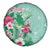 Hawaii Tropical Flowers Spare Tire Cover Polynesian Tattoo Mint Green