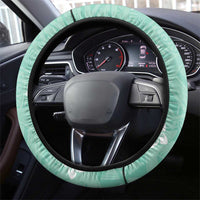 Hawaii Tropical Flowers Steering Wheel Cover Polynesian Tattoo Mint Green LT05 - Polynesian Pride