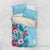 Hawaii Tropical Flowers Bedding Set Polynesian Tattoo Sky Blue