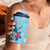 Hawaii Tropical Flowers 4 in 1 Can Cooler Tumbler Polynesian Tattoo Sky Blue