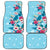 Hawaii Tropical Flowers Car Mats Polynesian Tattoo Sky Blue