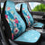 Hawaii Tropical Flowers Car Seat Cover Polynesian Tattoo Sky Blue