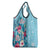 Hawaii Tropical Flowers Grocery Bag Polynesian Tattoo Sky Blue