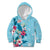 Hawaii Tropical Flowers Kid Hoodie Polynesian Tattoo Sky Blue