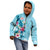 Hawaii Tropical Flowers Kid Hoodie Polynesian Tattoo Sky Blue